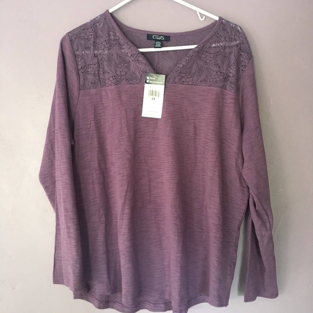 💛Chaps lavender long sleeve shirt size 2x